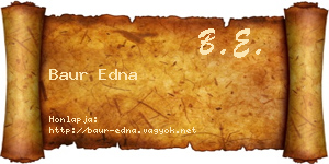 Baur Edna névjegykártya
